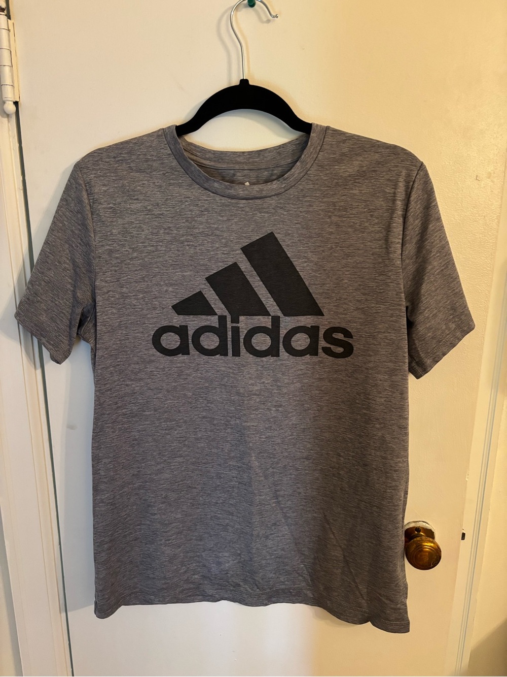 adidas Gray Short-Sleeve Logo Crew Tee